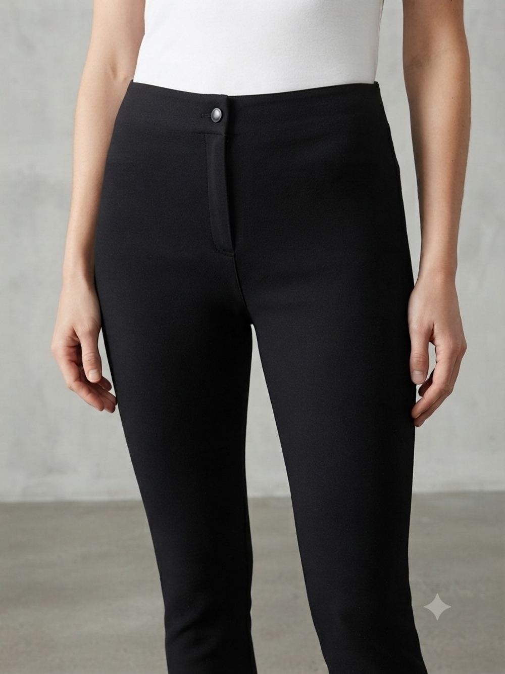 Eileen Fisher Black Slim High-Rise Ponte Pants